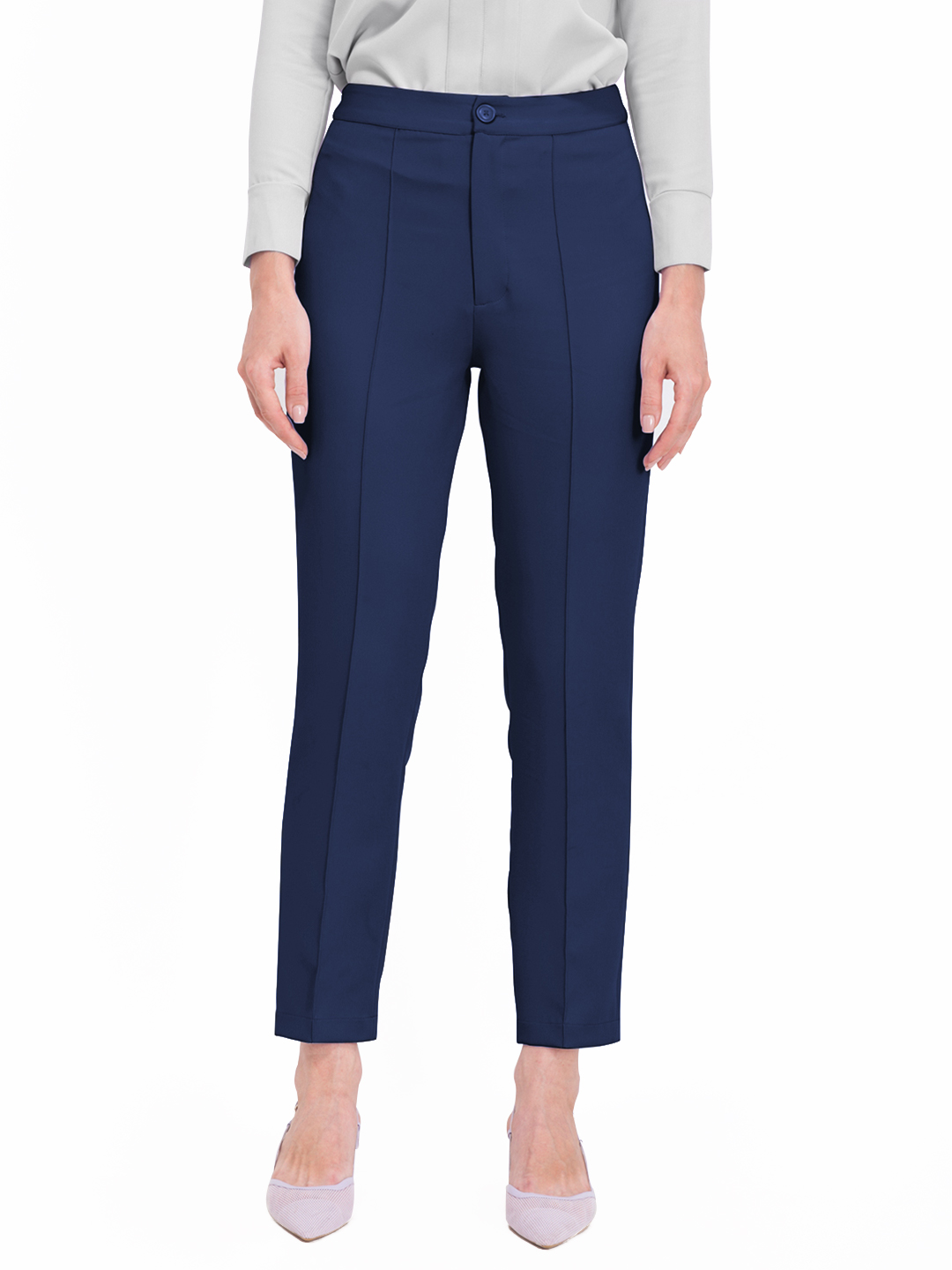Formal Straight Pants Navy Blue - Front
